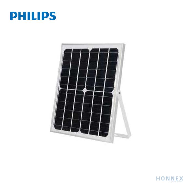 PHILIPS BVC010 Monocrystalline silicon solar panel with adjustable mounting bracket on white background