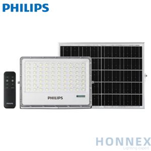 PHILIPS BVC010 LED Solar Floodlight with solar panel and IR remote controller product photo on white background
