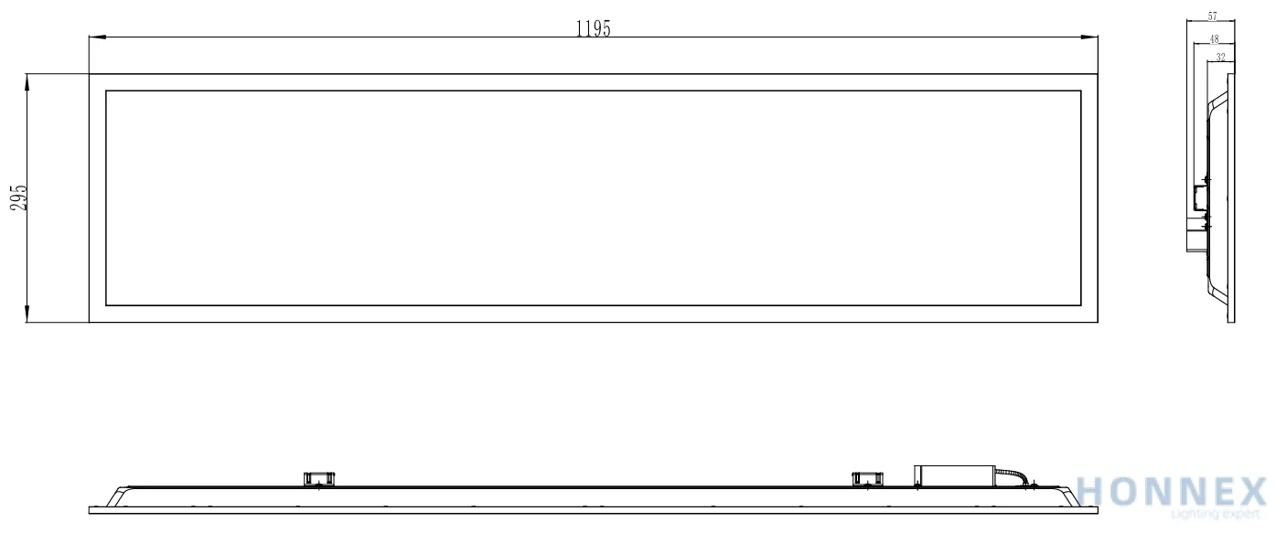 PHILIPS SP130S dimensions drawing - top view, side view, front view