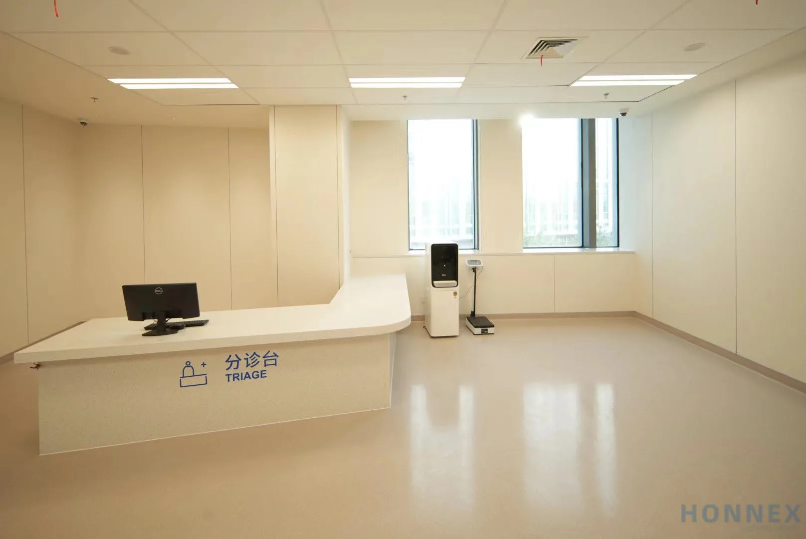 Triage and examination room lit by Aura RC430 LED panels